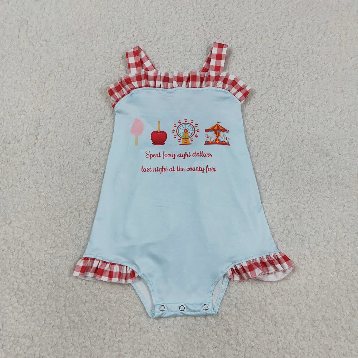 Wholesale Summer Sibling Baby Boys Girls Park Ruffles Shirts Top Red Plaid Shorts Outfits Kids Clothes Set Girl Rompers Matching