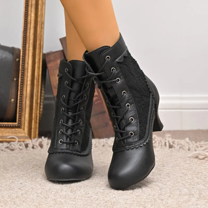 Women's Lace-Up Mid-Calf Boots