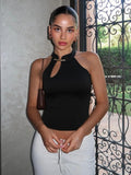 Weird Puss Cheongsam Buckle Tank Tops Women Y2K Summer Trend Basic Classic Hollow Solid Simple Street Stretch Daily Chic Vest
