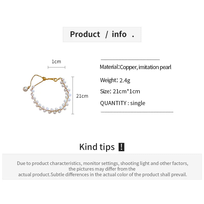 DREJEW French Geometric Double-row Pearl Bracelet for Women 2025 New in Simple High-end and Elegant Light Luxury Jewelry