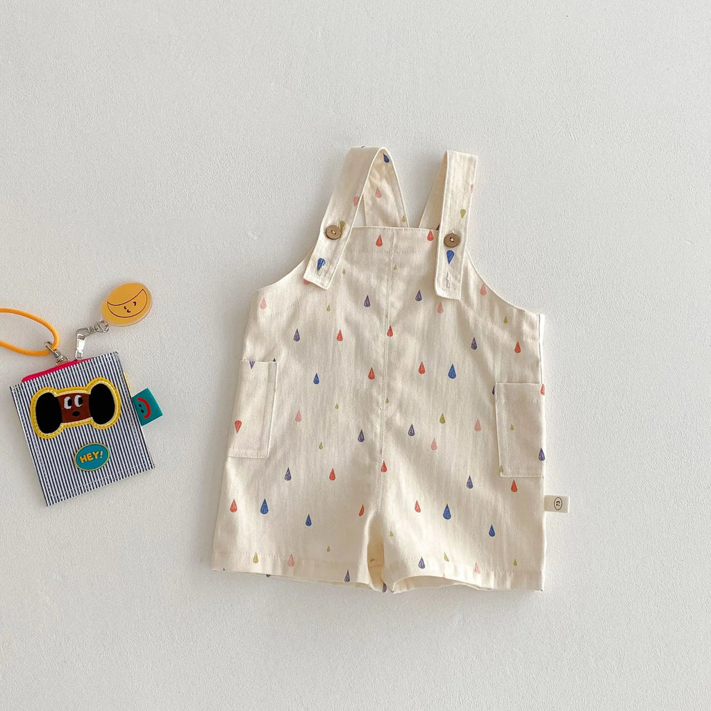 Children's Summer Clothes Girl's Striped Overalls New Summer Girls' Fashionable Casual Pants Baby Raindrop Trousers