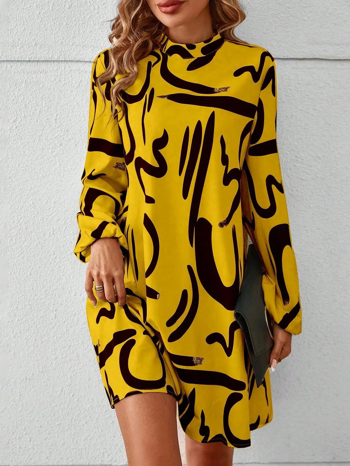 Women's Keyhole Neckline A-Line Dress.