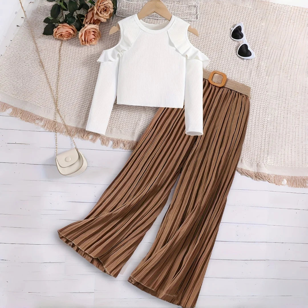 2025 Teen Girls' Clothes Long Sleeves Top + Pants 2pcs Set For Autumn Children Clothing Kids Girl Outfits For 8 9 10 11 12 Years