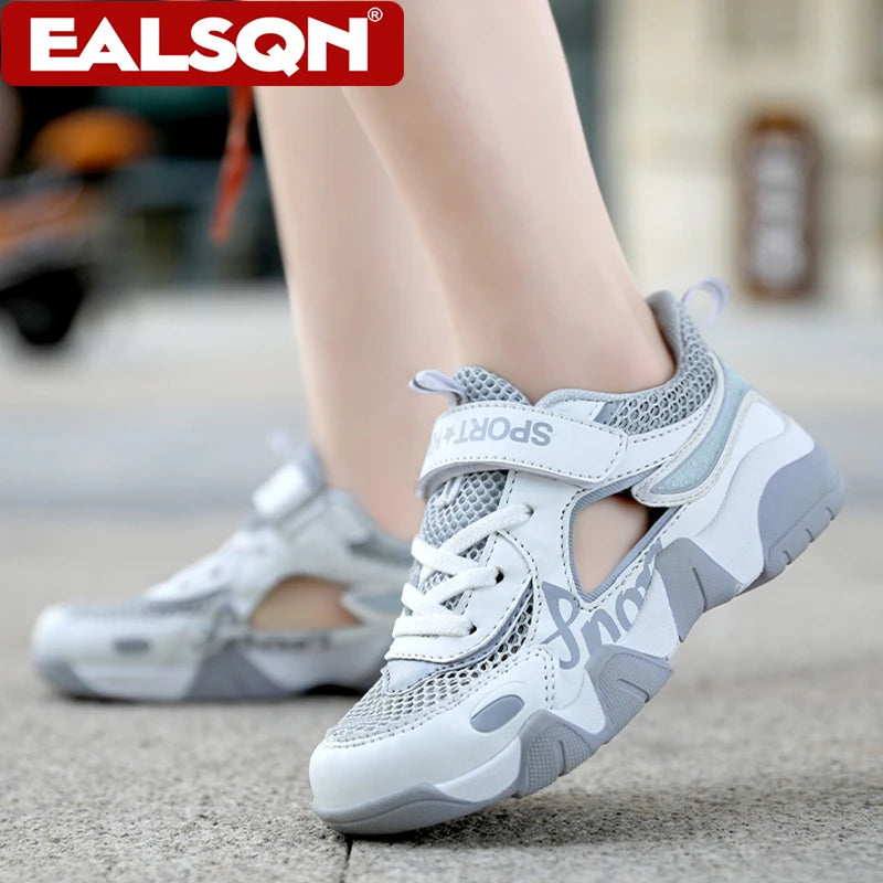 Summer Kids Boys Running Shoes Breathable White Outdoor Sneakers Non-Slip Anti-Collision Casual Walking Shoes for Children