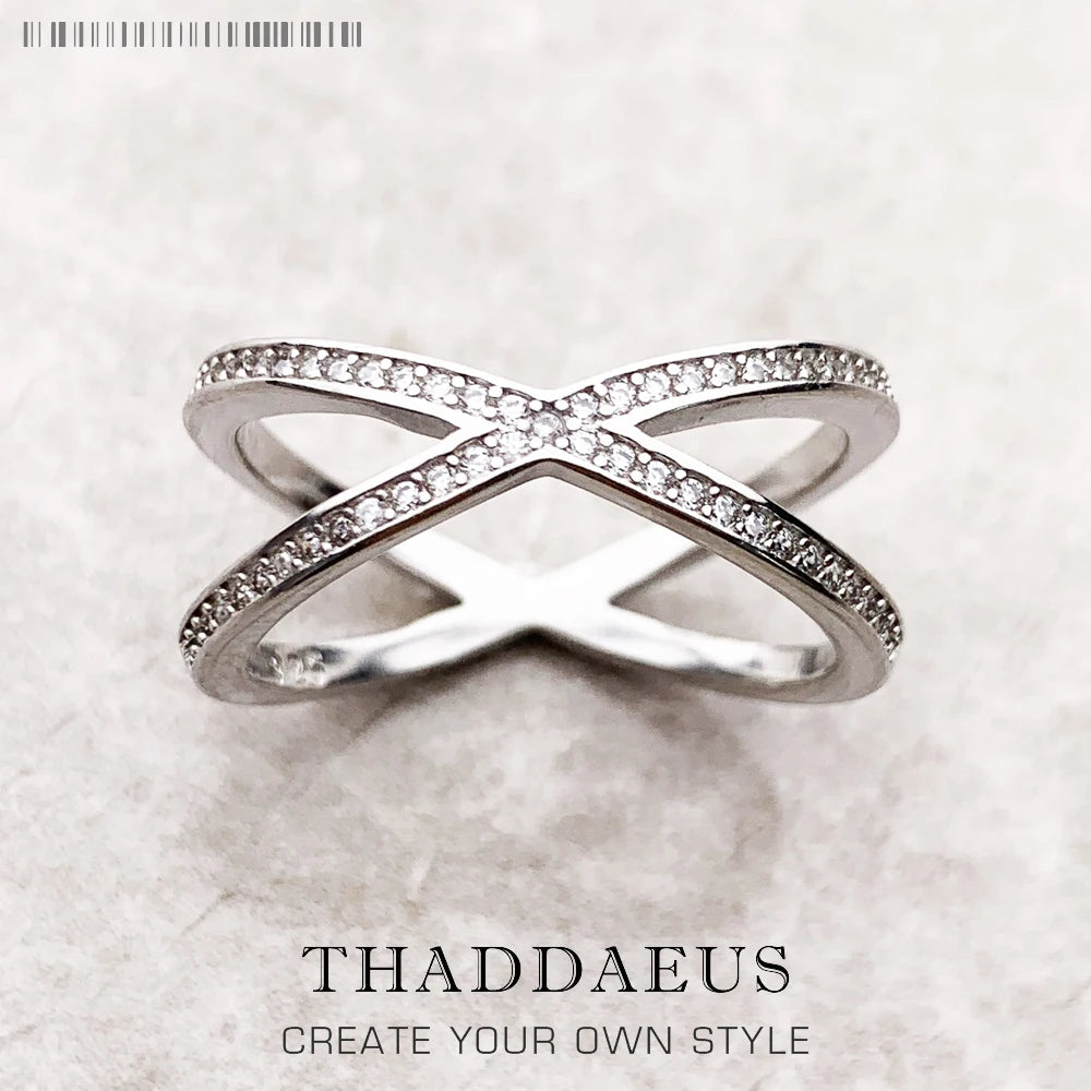 Minimalism Graphic Design Ring Europe Fine Jewerly For Women Summer Classic Gift In 925 Sterling Silver