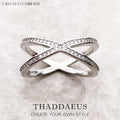 Minimalism Graphic Design Ring Europe Fine Jewerly For Women Summer Classic Gift In 925 Sterling Silver