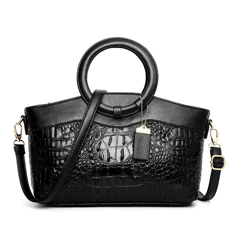 Women's Luxury Handbag- Crocodile Design