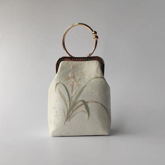 Vintage Pure Handmade Bag Bags Embroidery Flowers Shell Lock Women Shoulder Crossbody Bag Chain Women's Handbags Purses