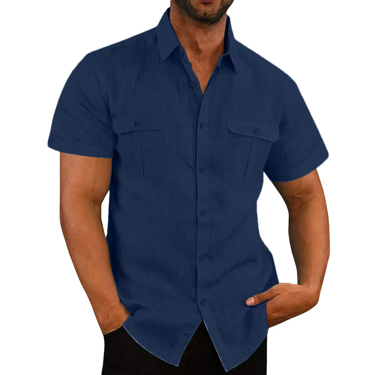 Men's Linen Short-Sleeved Shirts