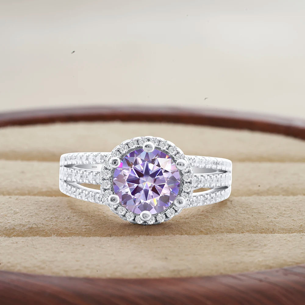 JoyceJelly Luxury Round 2CT 8mm VVS D-COLOR Moissanite Diamond Ring For Women S925 Sterling Silver Wedding Rings Engagement Gift