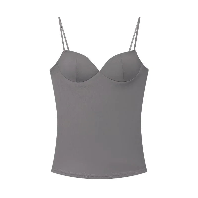 MUJER Sexy Corset Top Women Backless Bra Crop Top Woman Tanks & Camis Slip Tops for Women Sleeveless Bustier Tops Women Camisole