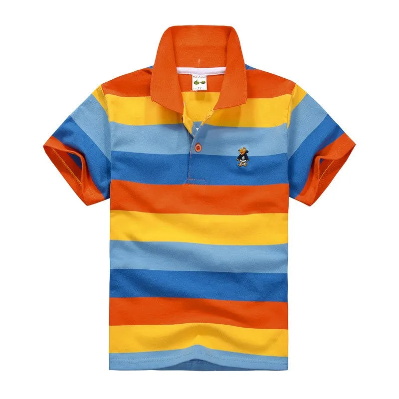 Summer Teenager POLO Shirts 3-14Yrs Children T-shirt For Girls Short-Sleeve Baby Tops Boys Tee Shirts Solid Color Kids Outerwear
