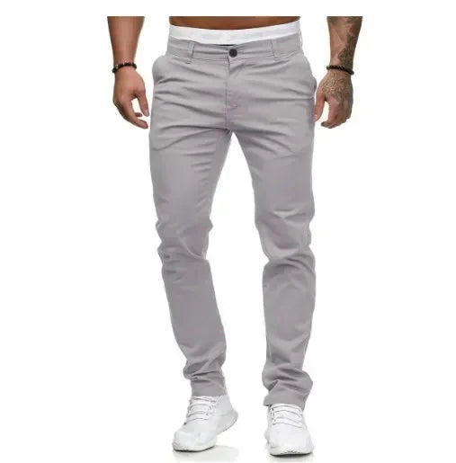 2026 Spring Autumn Fashion Men Clothing Men's Casual Pants Solid Slim Fit Mid-waist Trousers New Male Business Sport Baggy Pants