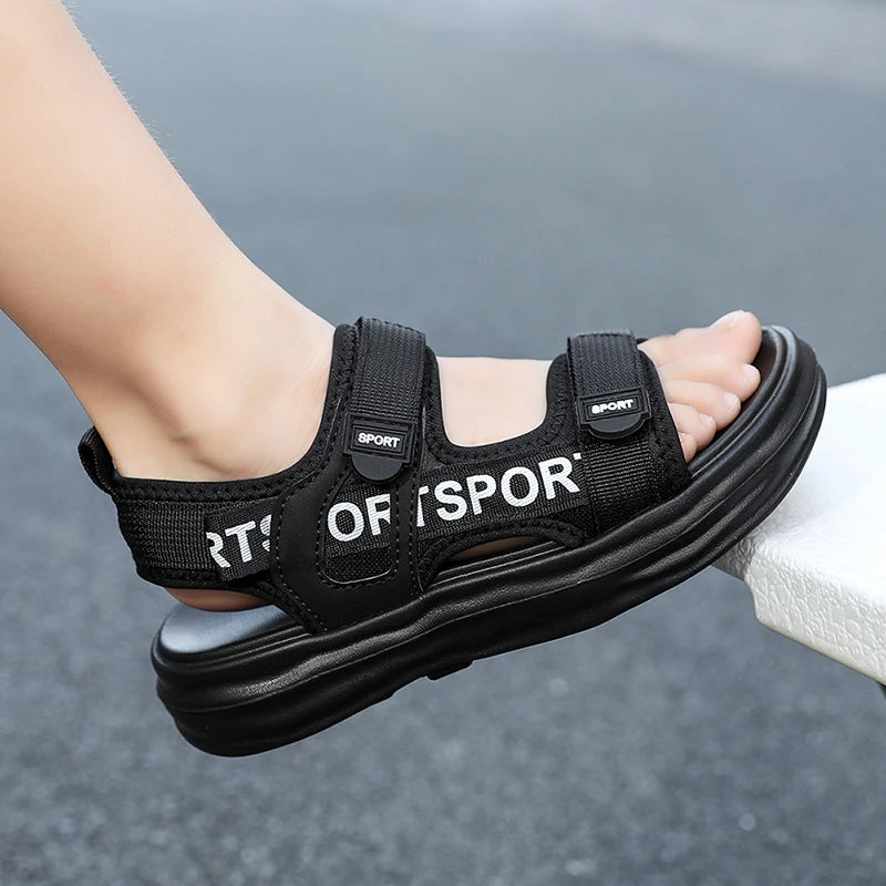 A Pair of Summer Simple New Sandals for Boys, Children's Comfortable Sports Breathable Wear-Resistant Non-Slip Beach Shoes, Men's Outdoor Casual Shoes