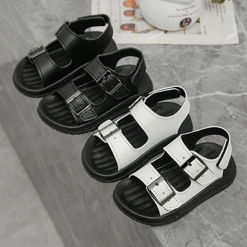 Summer Boys Sandals New Children Beach Shoes Lightweight Casual Shoes Fashion Sports Kids Non Slip Durable Leather Sandals