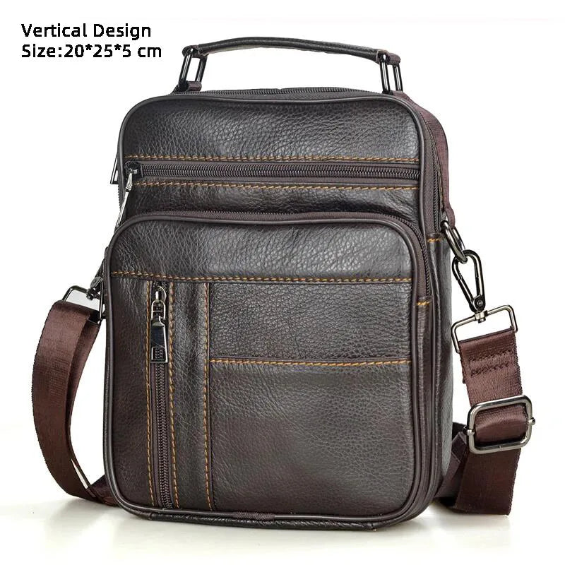Hot Fashion Men Messenger Bags Genuine Leather Handbags for Man Luxury Brand Male Crossbody Bag for Mini Pad Boy Shoulder Bag