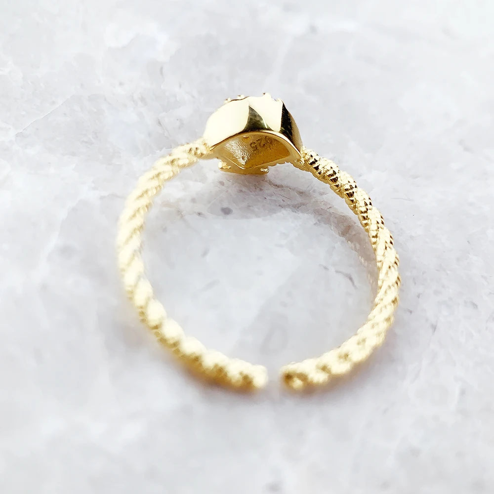 Ring Rope With Shell Gold,Europe Fine Jewerly For Girls Women Spring New Love Romantic Gift In 925 Sterling Silver,Super Deals