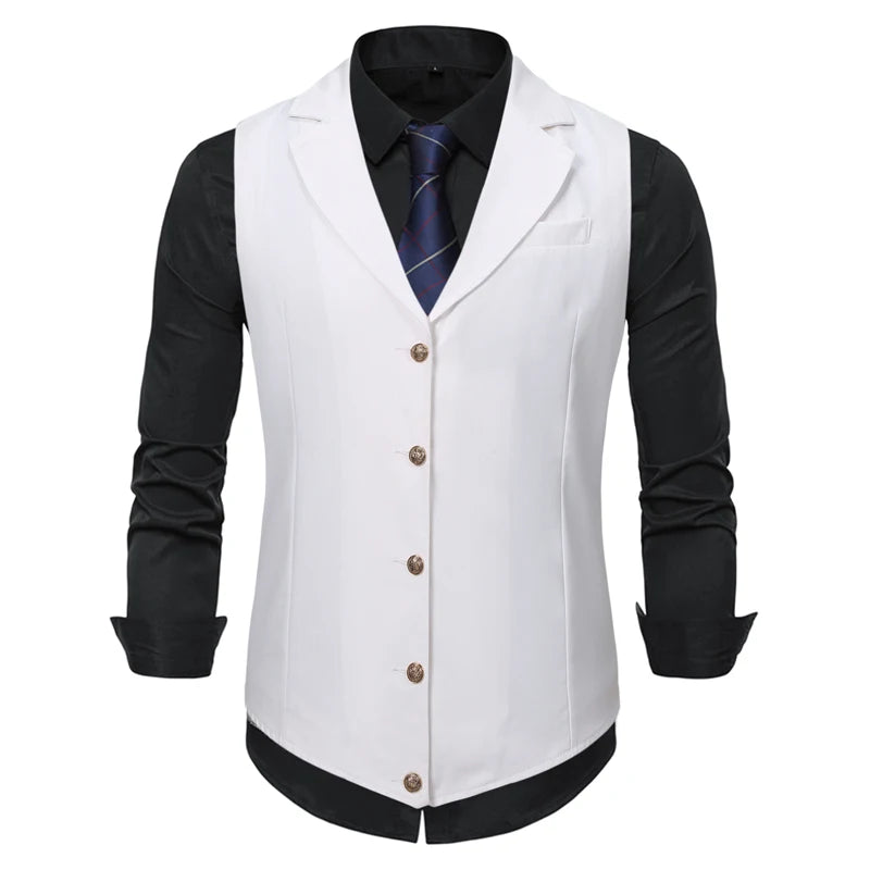 Vest Men Suit Business Vest Mens Casual Waistcoat Formal Suit Gilet Vest Slim England Style Waistcoat Men Wedding Clothing