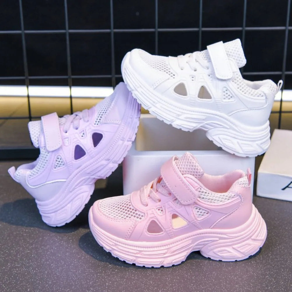 Summer Sport Shoes For Children Hollow Out Breathable Teenager Kid's Sneakers Anti-slippery Outdoor Running Footwear Boys Girls