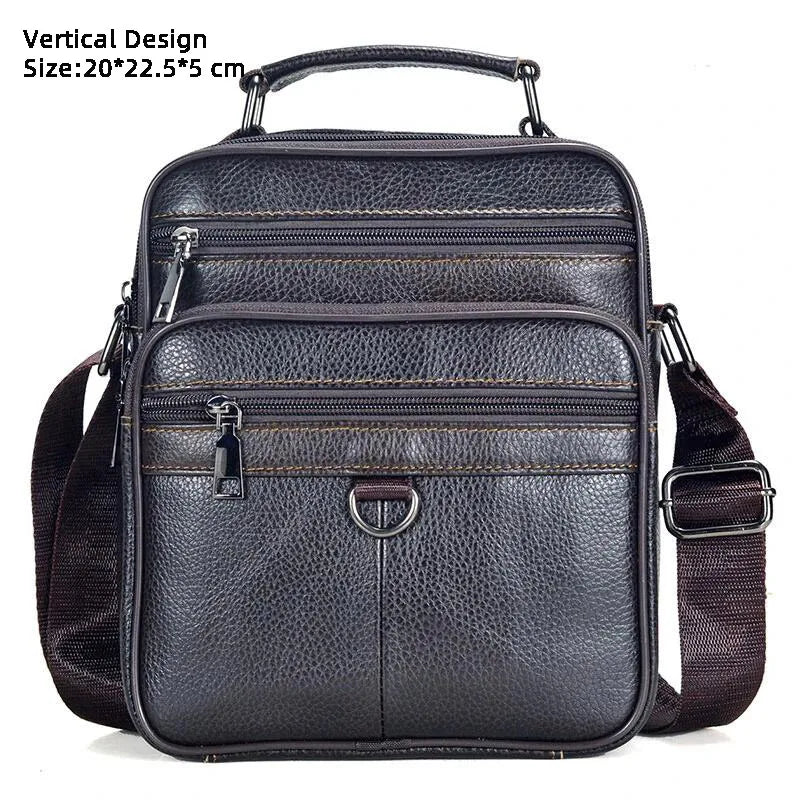 Hot Fashion Men Messenger Bags Genuine Leather Handbags for Man Luxury Brand Male Crossbody Bag for Mini Pad Boy Shoulder Bag