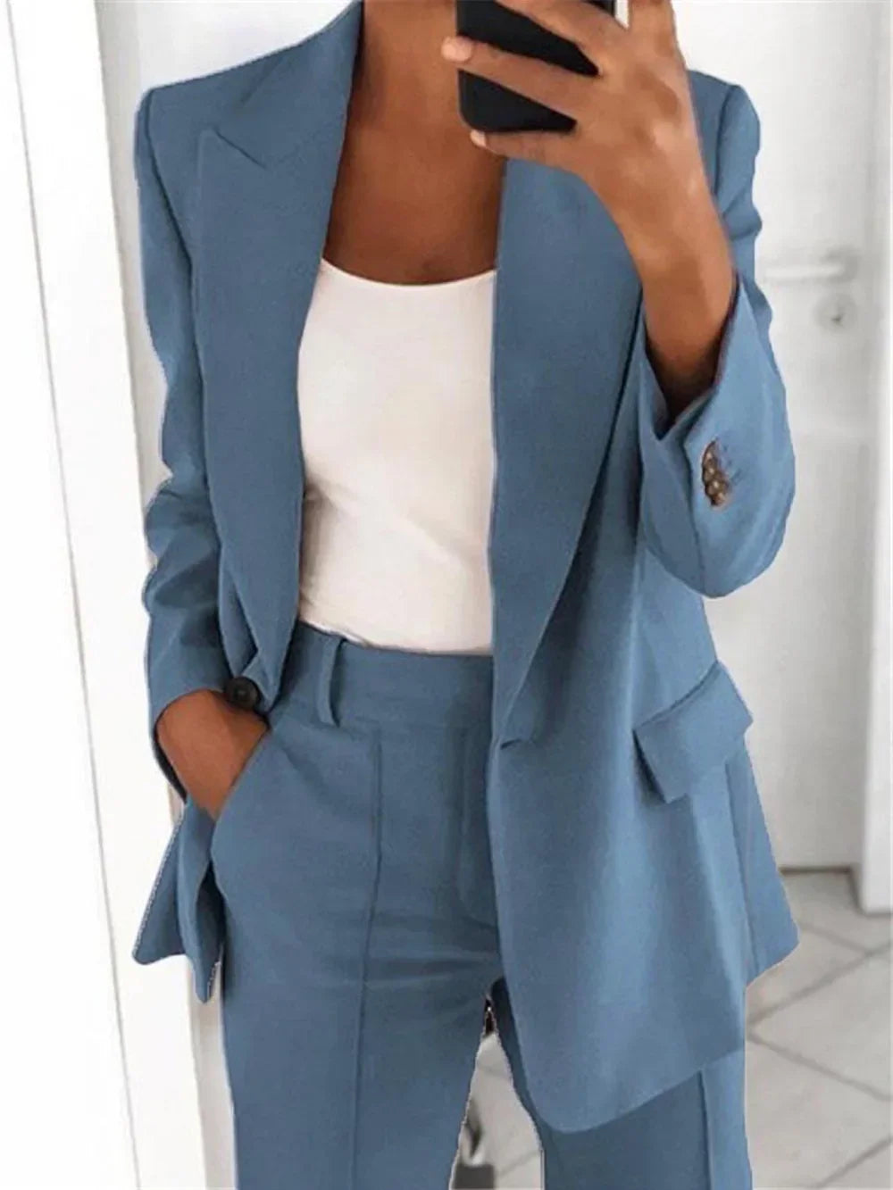 Women's Plus Size Blazer and Pants Set