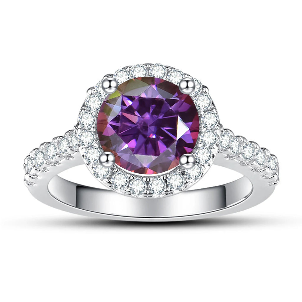 JoyceJelly Classical Women's 925 Sterling Silver Ring With Real Moissanite 1ct 2ct D Color Round Shaped Luxury Wedding Jewelry