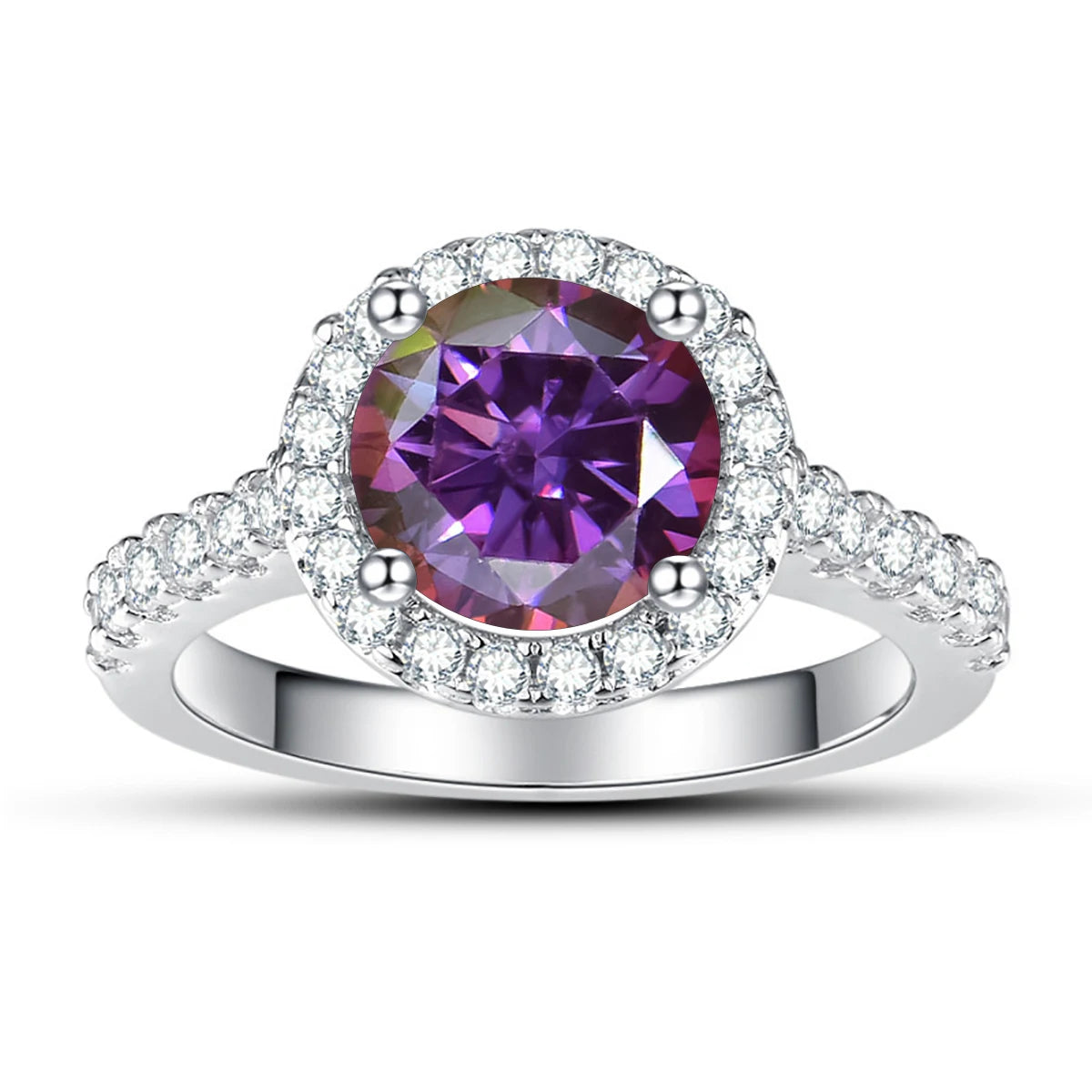 JoyceJelly Classical Women's 925 Sterling Silver Ring With Real Moissanite 1ct 2ct D Color Round Shaped Luxury Wedding Jewelry