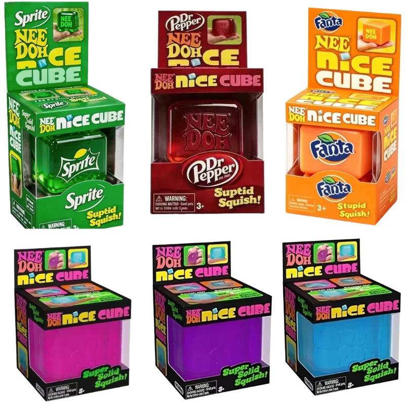 Squishy Needoh Nice Cube Pressure Relief Fidget Toy Soft Pinch Sensory Fingertip Toy Creative Relaxing Gift