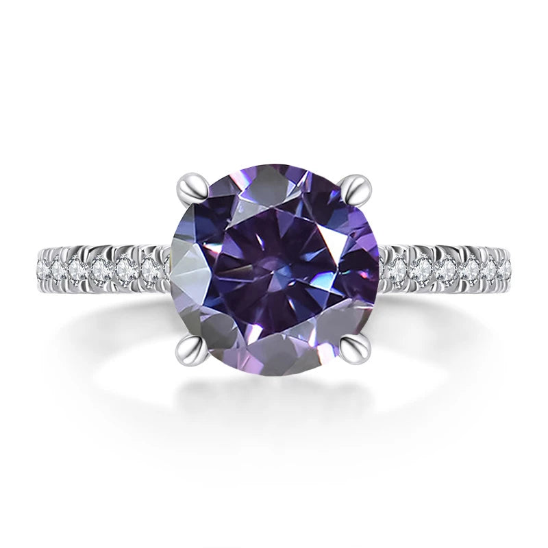 JoyceJelly 2CT 3CT Portuguese Cutting Moissanite Ring S925 Sterling Silver Female Luxury Wedding Bands Fine Jewelry For Women