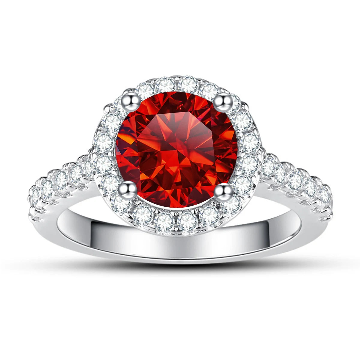 JoyceJelly Classical Women's 925 Sterling Silver Ring With Real Moissanite 1ct 2ct D Color Round Shaped Luxury Wedding Jewelry