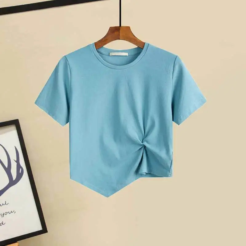 Large Women's 2022 Spring and Summer New Design Sense of Minority T-Shirt Top Thin Wide Leg Jeans Two-piece Suit Women