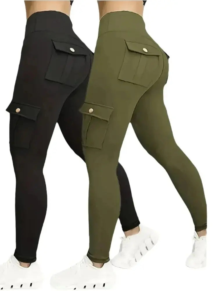 1/2/3 Pcs Seamless Yoga Cargo Leggings With Pocket Women Fashion Hip Lifting Sport Pants High Waist Fitness Elastic Slim Tight