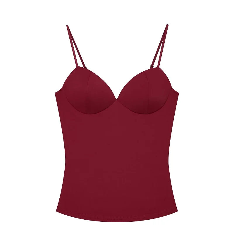 MUJER Sexy Corset Top Women Backless Bra Crop Top Woman Tanks & Camis Slip Tops for Women Sleeveless Bustier Tops Women Camisole