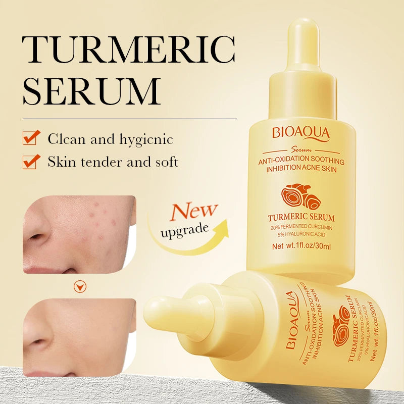 BIOAQUA Turmeric Skin Care Sets Anti-aging Anti Acne Face Serum Moisturizing Anti Dark Circles Eye Cream Facial Skin Care Kit