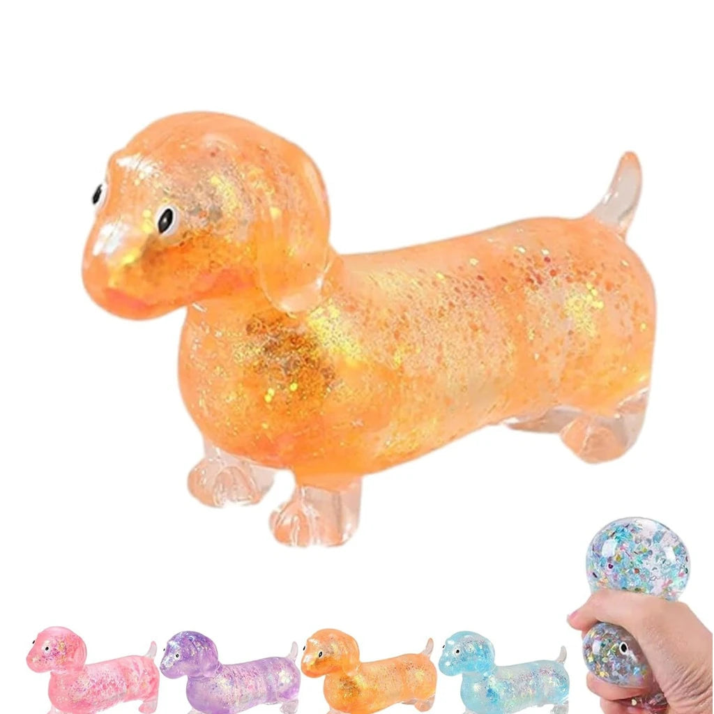 Squishy Sparkling Powder Sausage Dog Fidget Toys Soft Sensory Pinch Slow Rebound Maltose Stress Relief Toy Puppy Squeeze Squishy