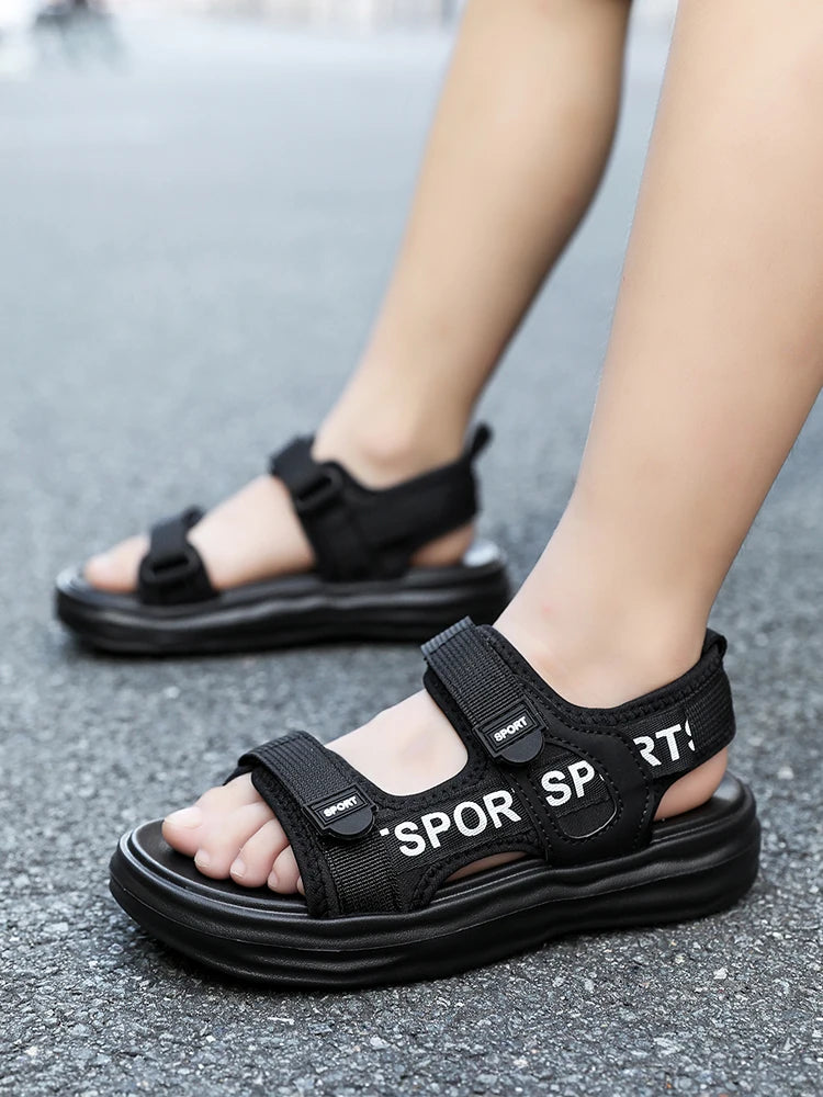 A Pair of Summer Simple New Sandals for Boys, Children's Comfortable Sports Breathable Wear-Resistant Non-Slip Beach Shoes, Men's Outdoor Casual Shoes