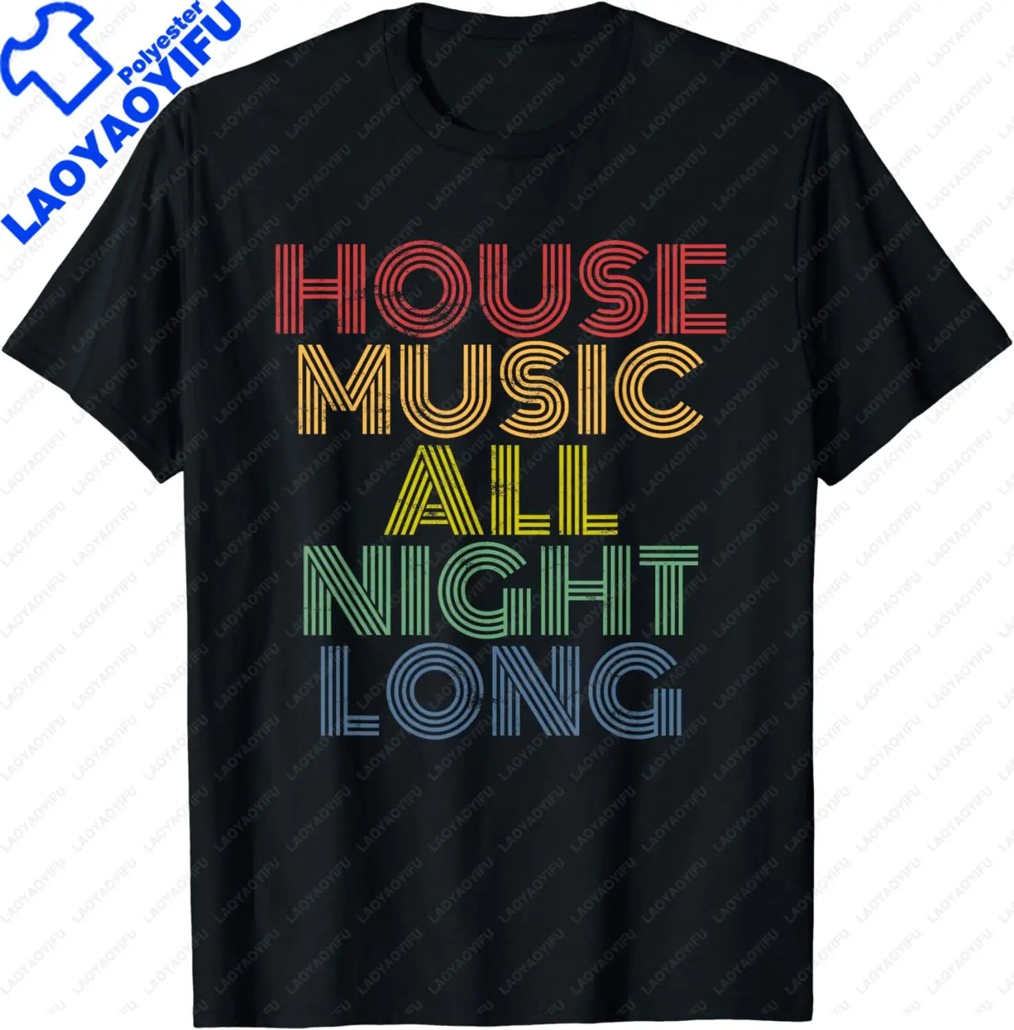 House Music All Night Long, Techno, Rave, EDM, Clubbing T-Shirt Festival Wear Clothes  Shirts for Women  Camisetas