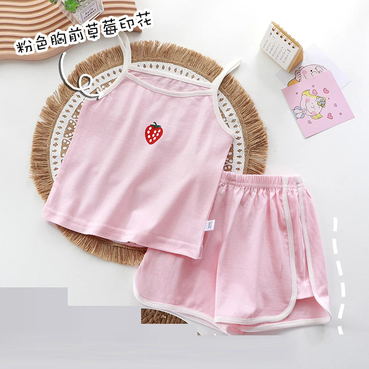 Summer toddler kids girls' clothes baby outfits sets camisole T-shirt top+shorts sports suit for children  girls' clothing sets