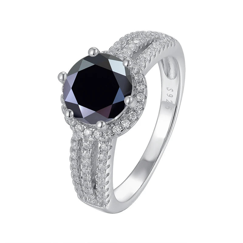 JoyceJelly Luxury Round 2CT 8mm VVS D-COLOR Moissanite Diamond Ring For Women S925 Sterling Silver Wedding Rings Engagement Gift