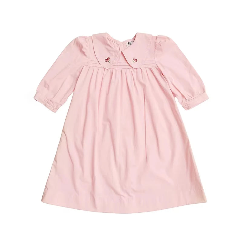 Summer Children's Family Clothes Set Pink And Blue Woven Fabric Boy's Vest And Girls' Dress Baby Romper Outfit with Lining Layer