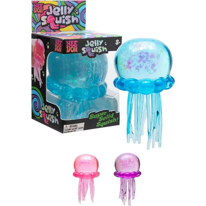 Needoh Jellyfish Squishy Soft Stress Relief Toy Cute Relaxing Squeeze Sensory Toy Kids Big Size Anti-Anxiety Focus ADHD Fidgets