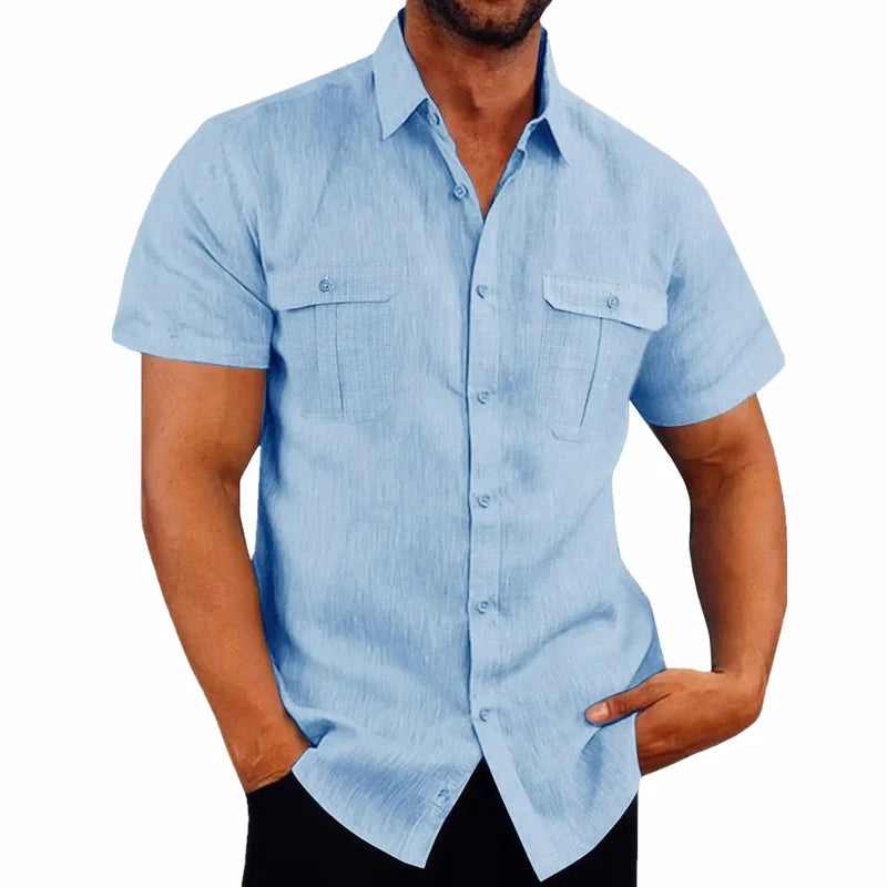Men's Linen Short-Sleeved Shirts