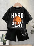 Summer Baby Boy Clothes Set Children Basketball Printed T-Shirts and Shorts 2 Pieces Suit Kid Fashion Top Bottom Tracksuits