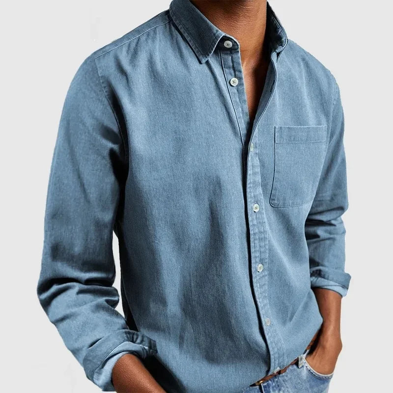 2026 Fashion Men's Clothing Breathable Cotton Long-sleeved Loose Casual Shirt Men Simple Lapel Tops Vintage All-match Man Blouse