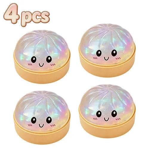 Simulation Dumpling Squishy Toys Pressure Ball Soft Slow Rebound Squishy Glitter Sensory Baozi Toy Anxiety Relief Birthday Gifts