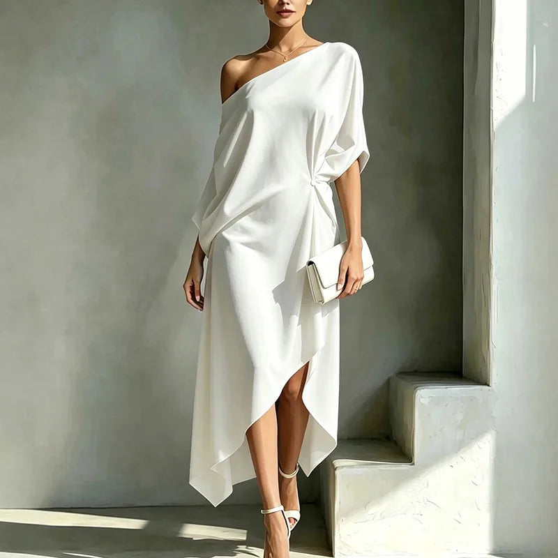 Women's One-Shoulder Midi Dress