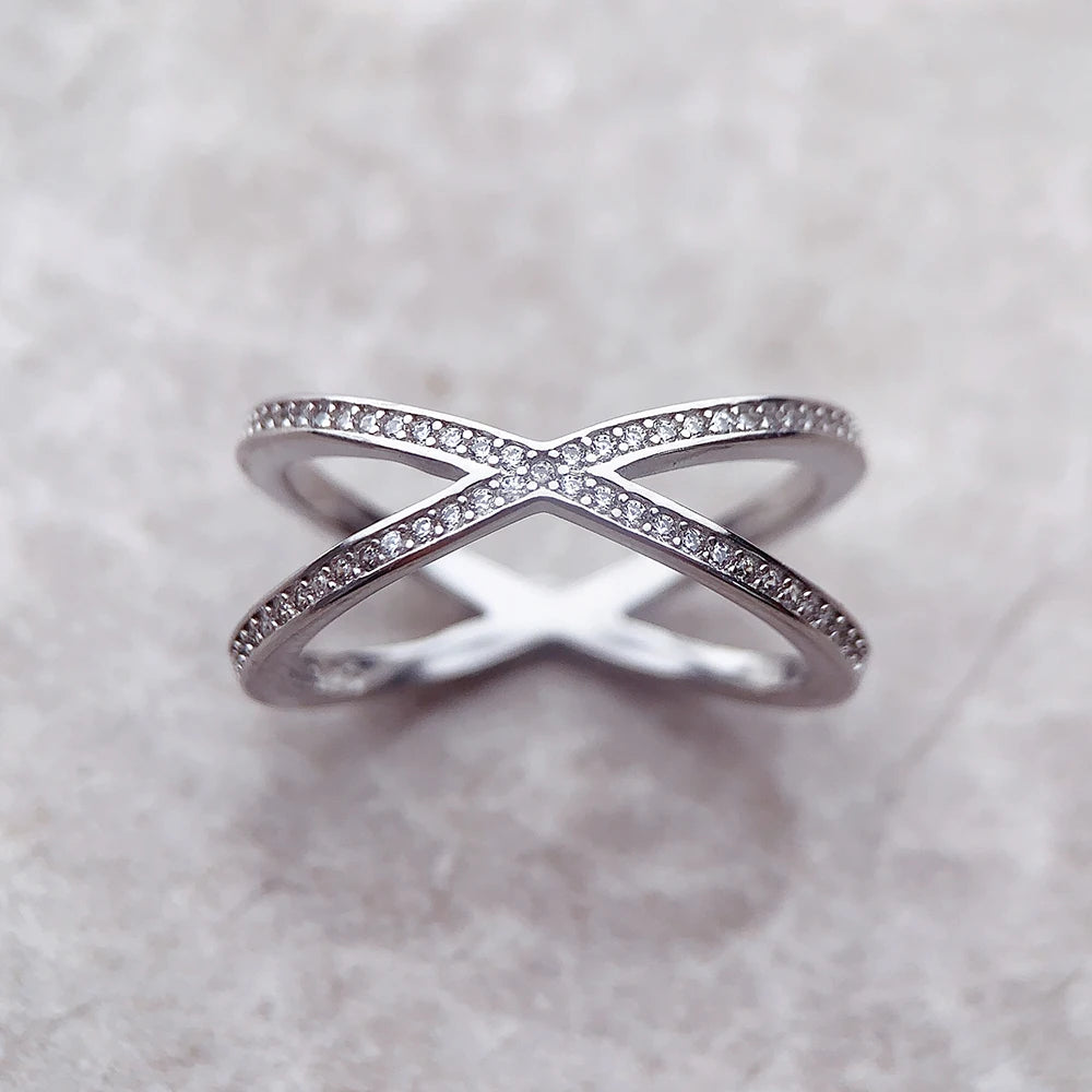 Minimalism Graphic Design Ring Europe Fine Jewerly For Women Summer Classic Gift In 925 Sterling Silver