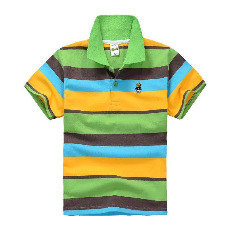 Summer Teenager POLO Shirts 3-14Yrs Children T-shirt For Girls Short-Sleeve Baby Tops Boys Tee Shirts Solid Color Kids Outerwear