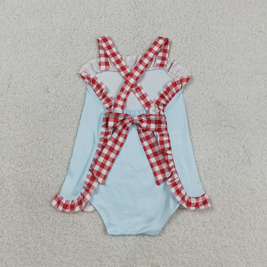 Wholesale Summer Sibling Baby Boys Girls Park Ruffles Shirts Top Red Plaid Shorts Outfits Kids Clothes Set Girl Rompers Matching