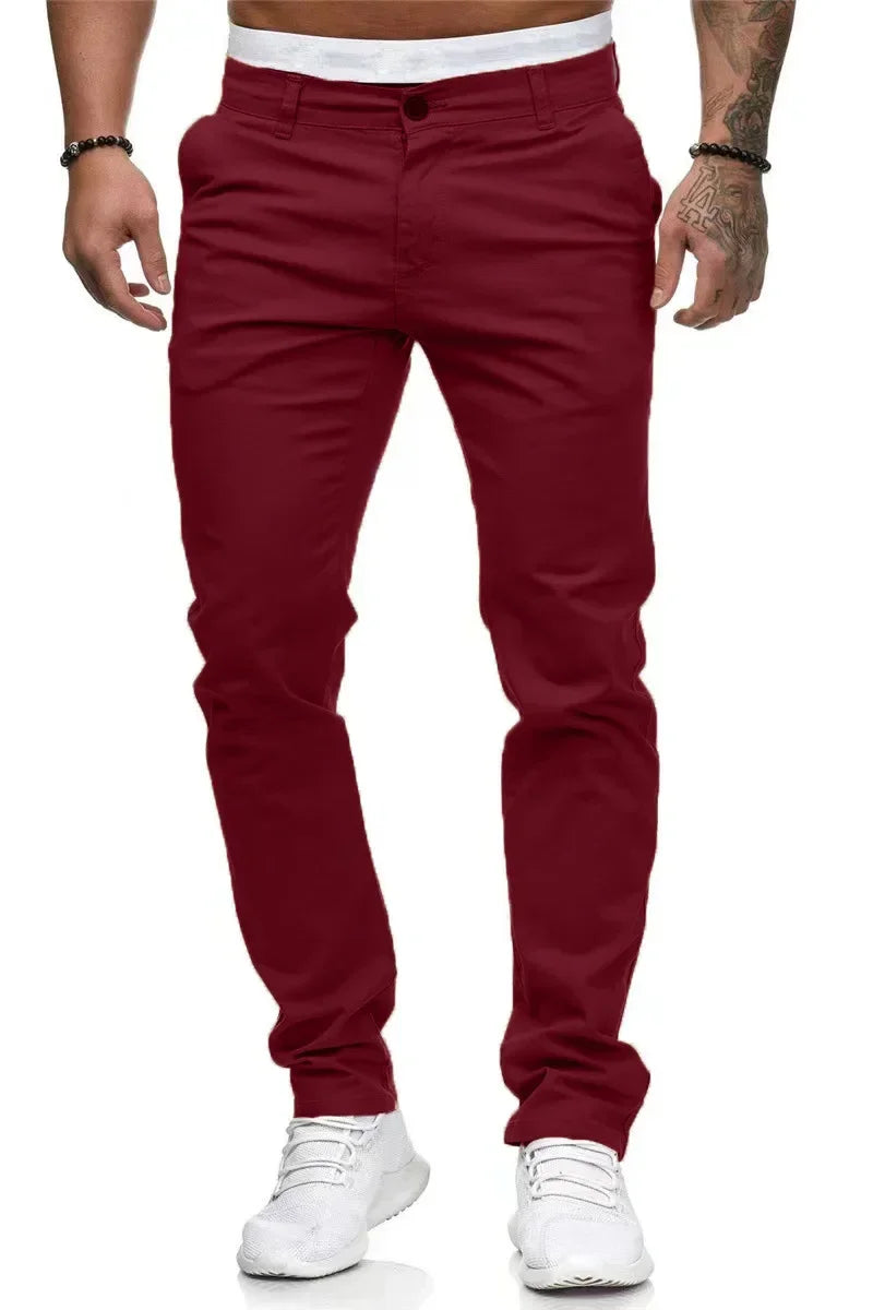 2026 Spring Autumn Fashion Men Clothing Men's Casual Pants Solid Slim Fit Mid-waist Trousers New Male Business Sport Baggy Pants
